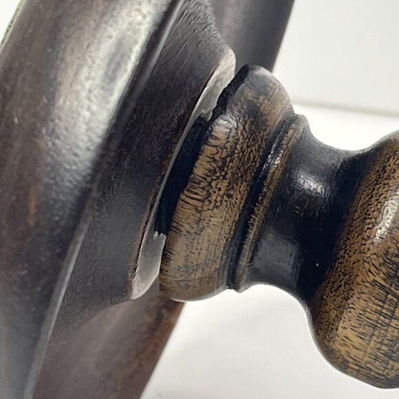 Candle Holders Antique English Oak Barley Twist Candlestick Brass Insert 8.5” - Picture 11 of 16